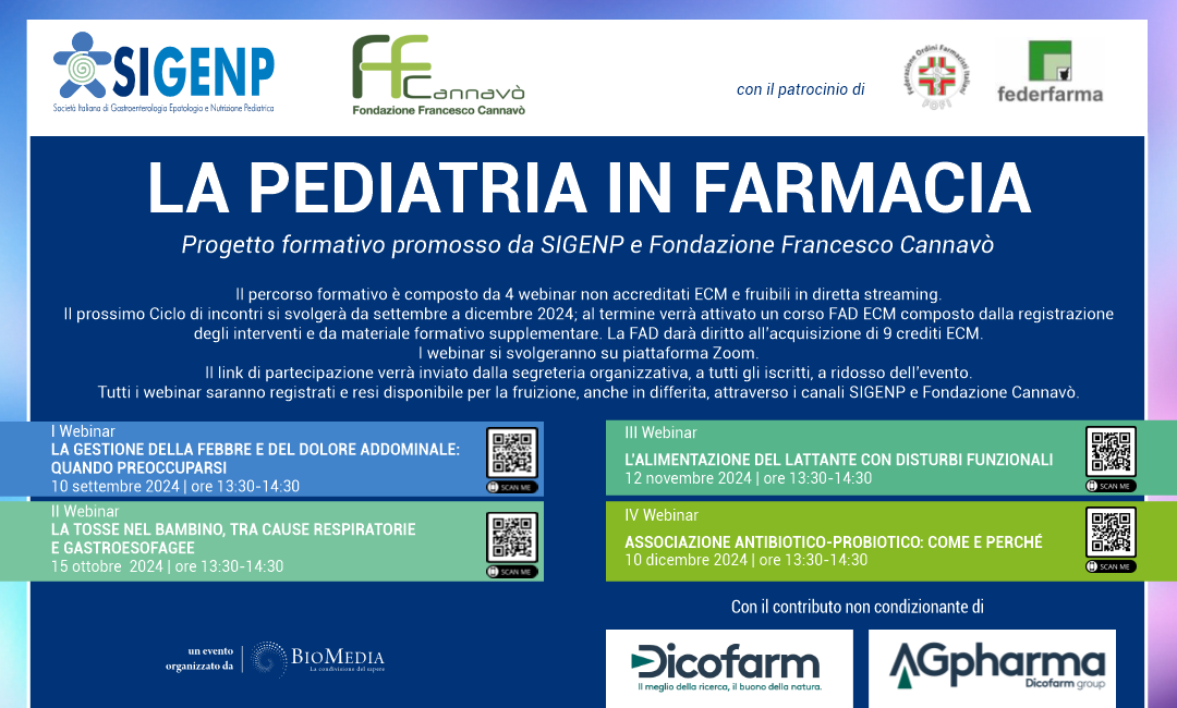 La Pediatria in Farmacia 2 ciclo - La gestione della febbre e del dolore addominale - I webinar