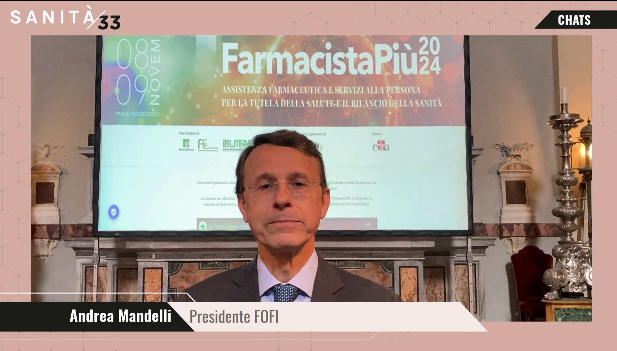 Intervista Presidente Fofi Mandelli - conferenza stampa Farmacista Più 2024